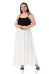 W-6402 White Дамски шифон пола в макси размери