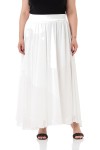 W-6402 White Дамски шифон пола в макси размери
