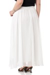 W-6402 White Дамски шифон пола в макси размери