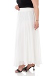 W-6402 White Дамски шифон пола в макси размери