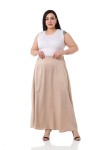 W-6403 Beige Дамска пола в макси размери