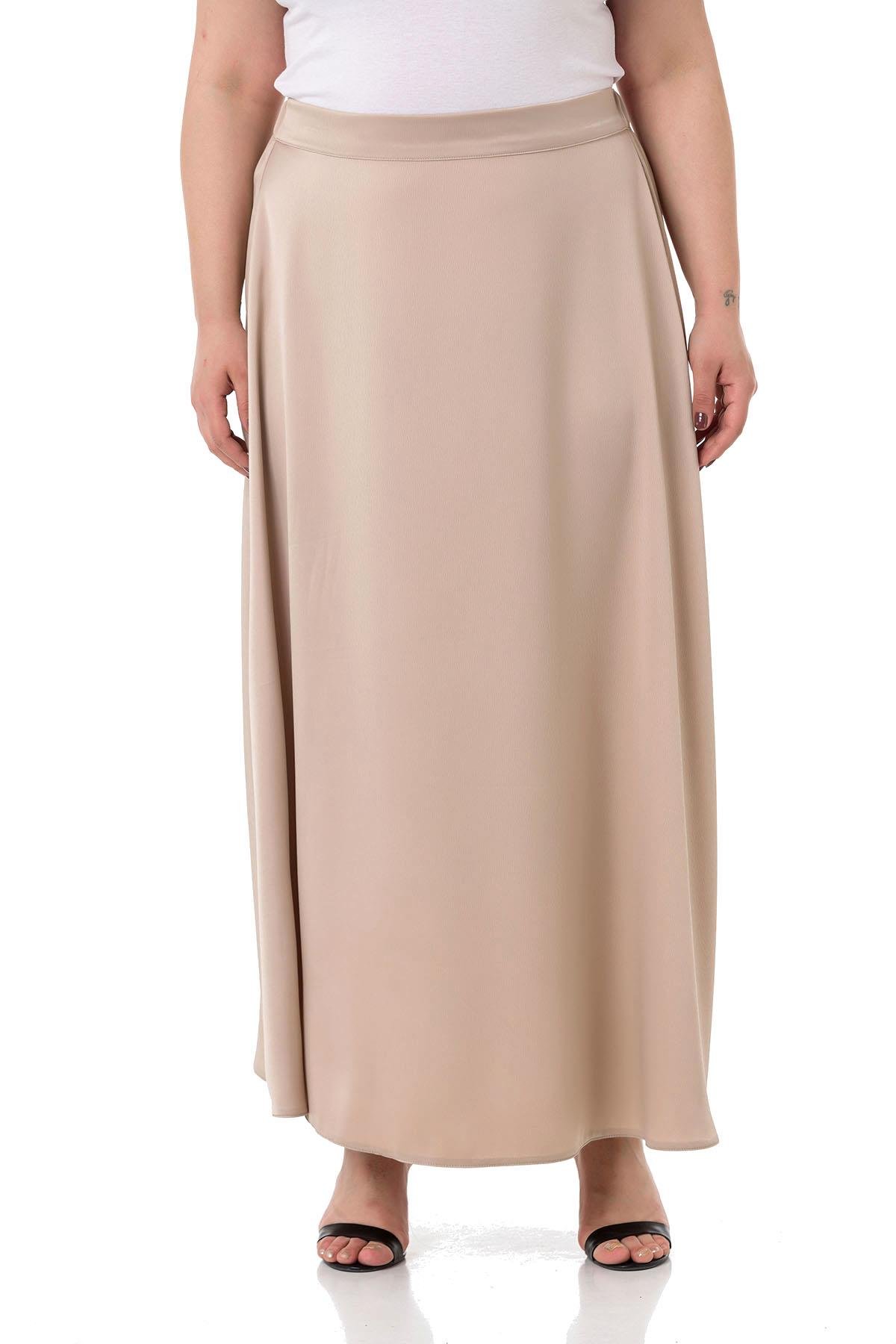 W-6403 Beige Дамска пола в макси размери