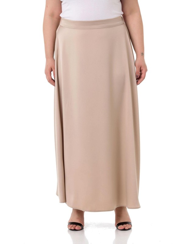 W-6403 Beige Дамска пола в макси размери