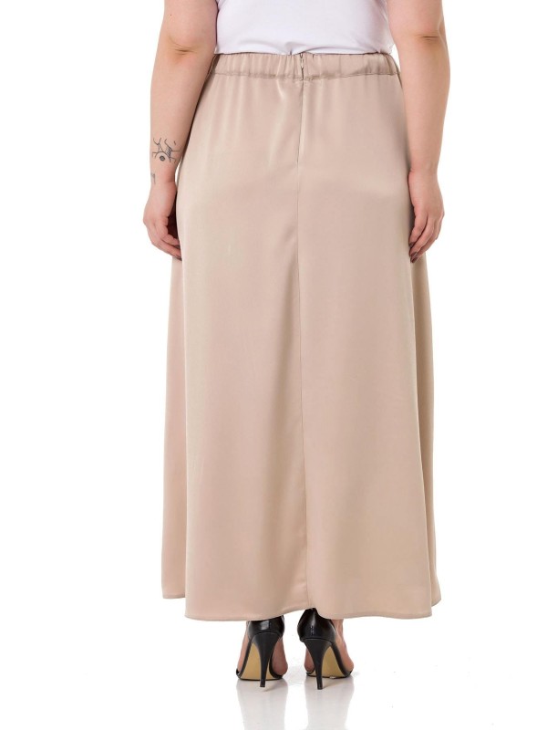 W-6403 Beige Дамска пола в макси размери