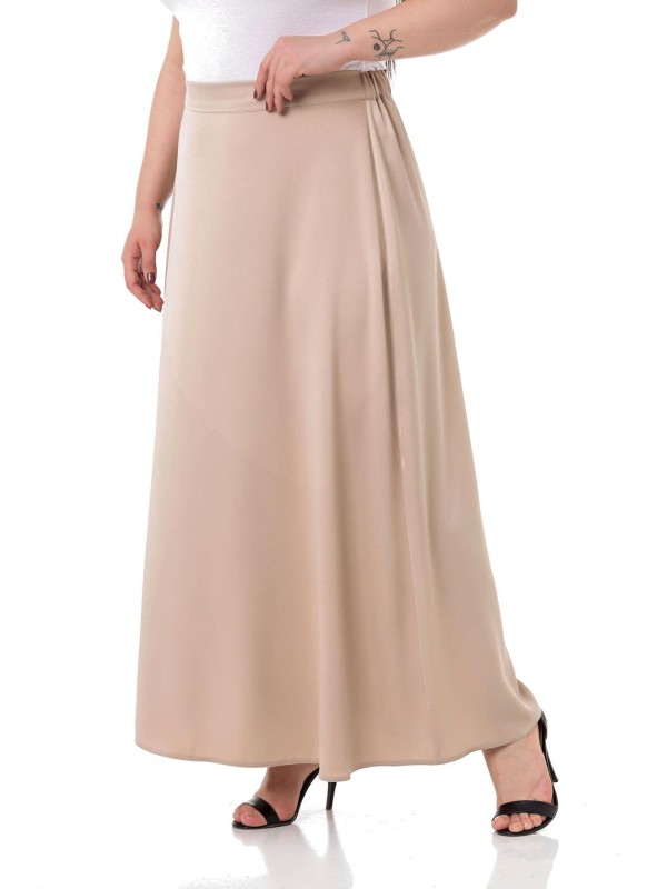 W-6403 Beige Дамска пола в макси размери