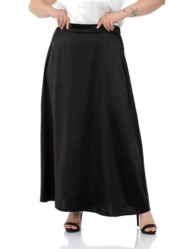W-6403 Black Дамска пола в макси размери