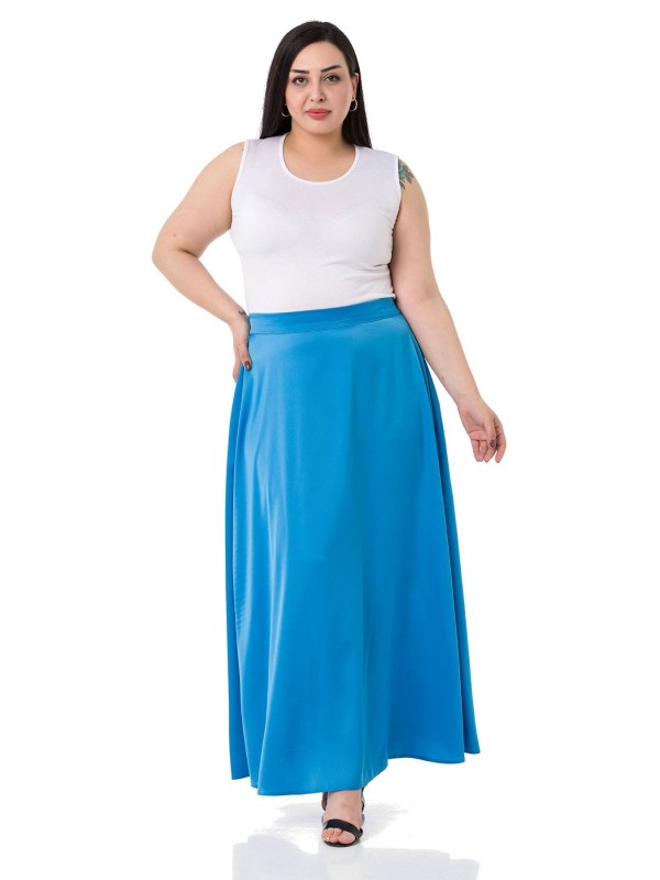 W-6403 Blue Дамска пола в макси размери