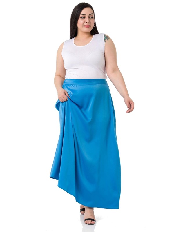 W-6403 Blue Дамска пола в макси размери