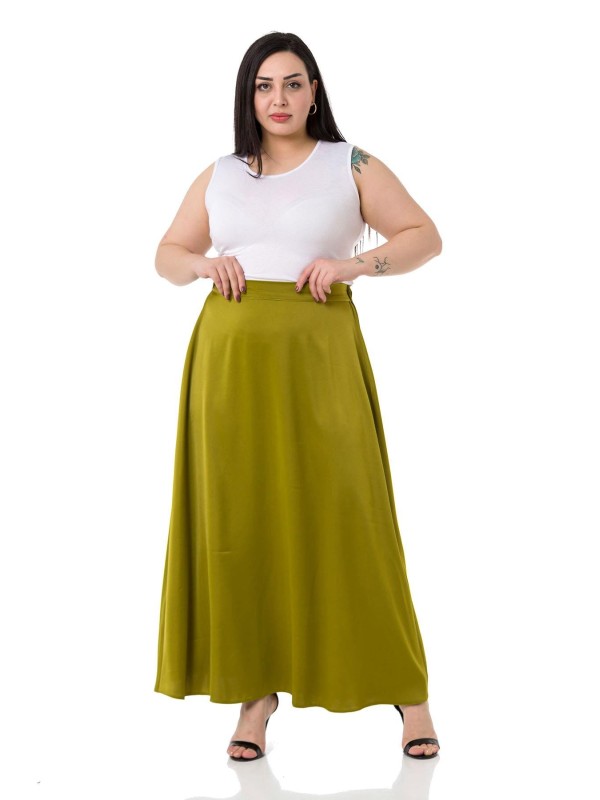 W-6403 Pistachio Дамска пола в макси размери