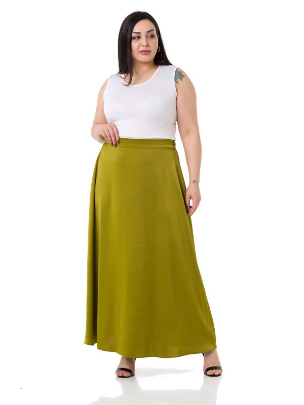 W-6403 Pistachio Дамска пола в макси размери