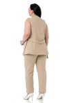 W-6912 Beige Дамски комплект две части в макси размери