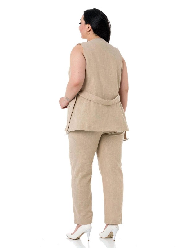 W-6912 Beige Дамски комплект две части в макси размери