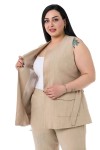 W-6912 Beige Дамски комплект две части в макси размери