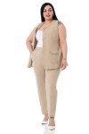 W-6912 Beige Дамски комплект две части в макси размери