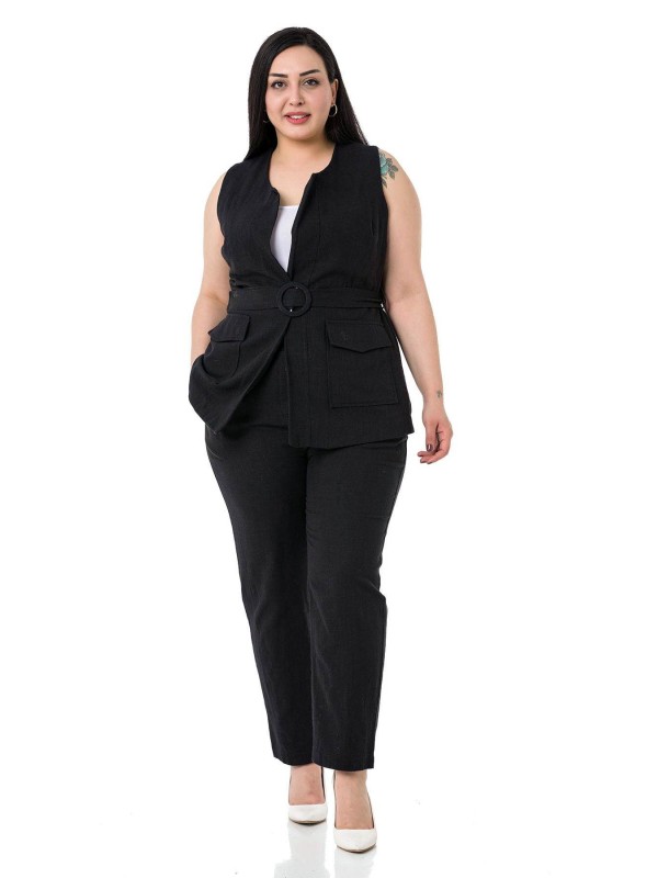 W-6912 Black Дамски комплект две части в макси размери
