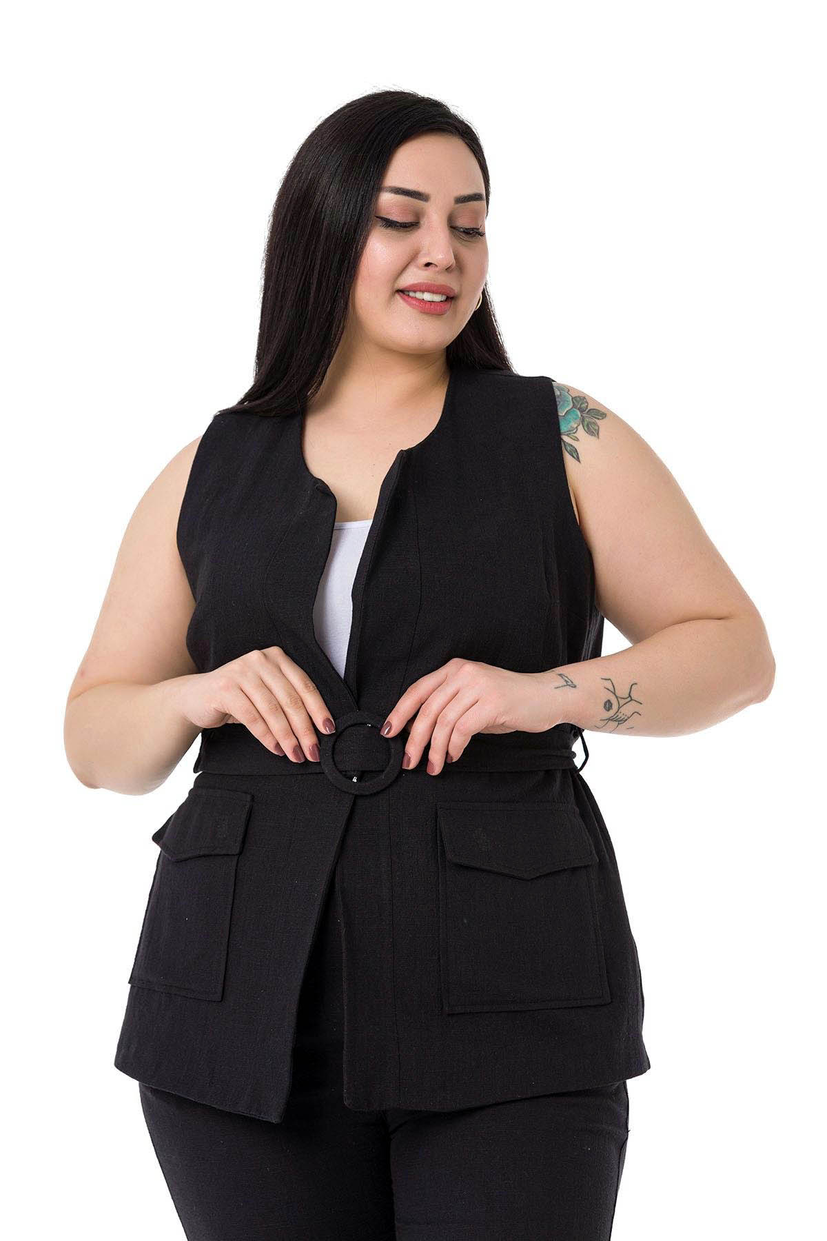 W-6912 Black Дамски комплект две части в макси размери