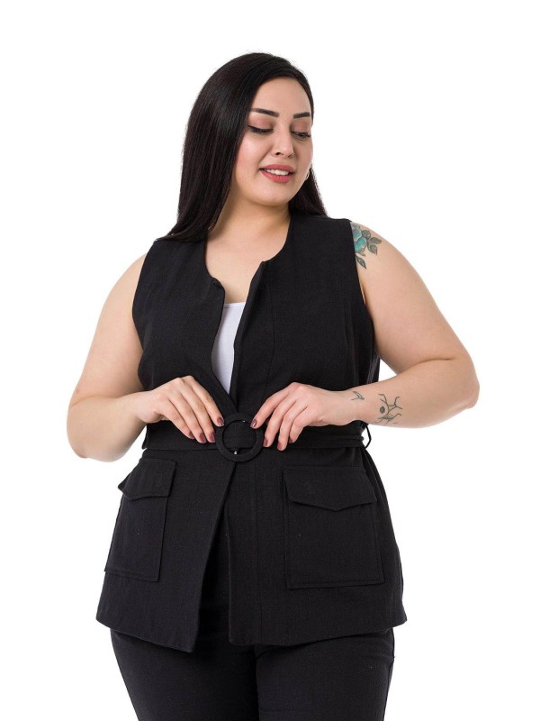 W-6912 Black Дамски комплект две части в макси размери