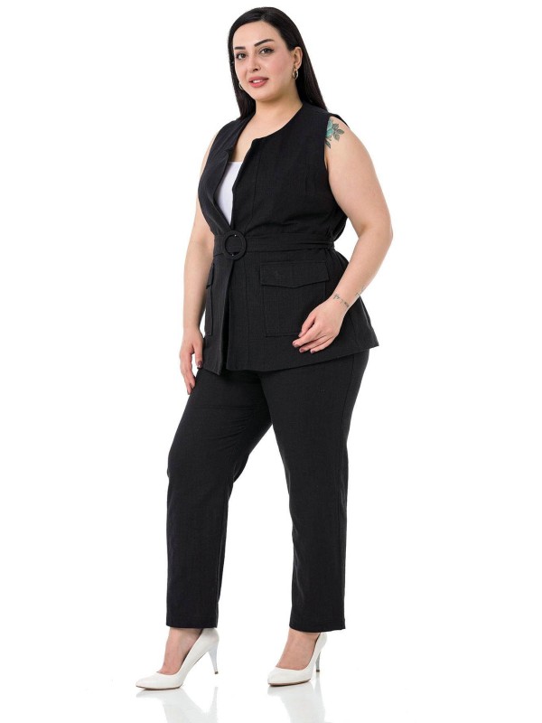 W-6912 Black Дамски комплект две части в макси размери