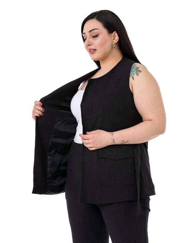 W-6912 Black Дамски комплект две части в макси размери