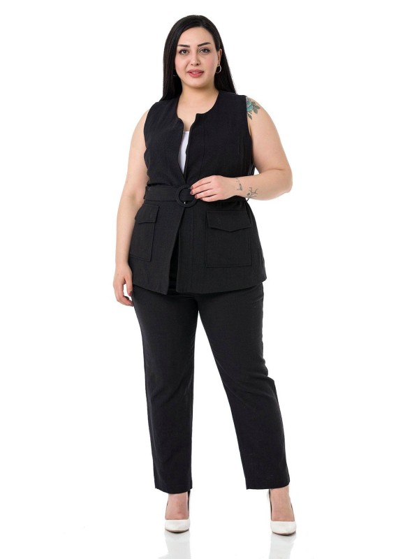 W-6912 Black Дамски комплект две части в макси размери