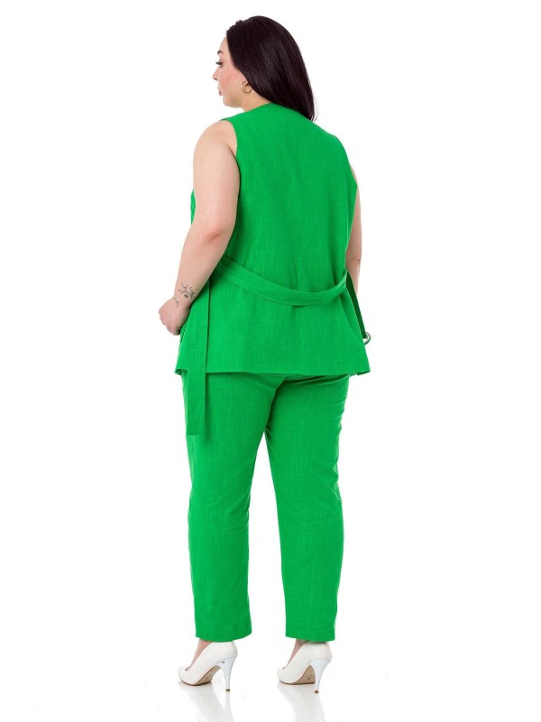 W-6912 Green Дамски комплект две части в макси размери