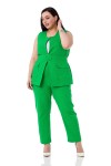 W-6912 Green Дамски комплект две части в макси размери