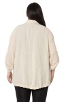W-6923 Beige Дамска риза тип сако в макси размери
