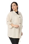 W-6923 Beige Дамска риза тип сако в макси размери