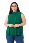 W-7404 Green Дамска блуза в макси размери