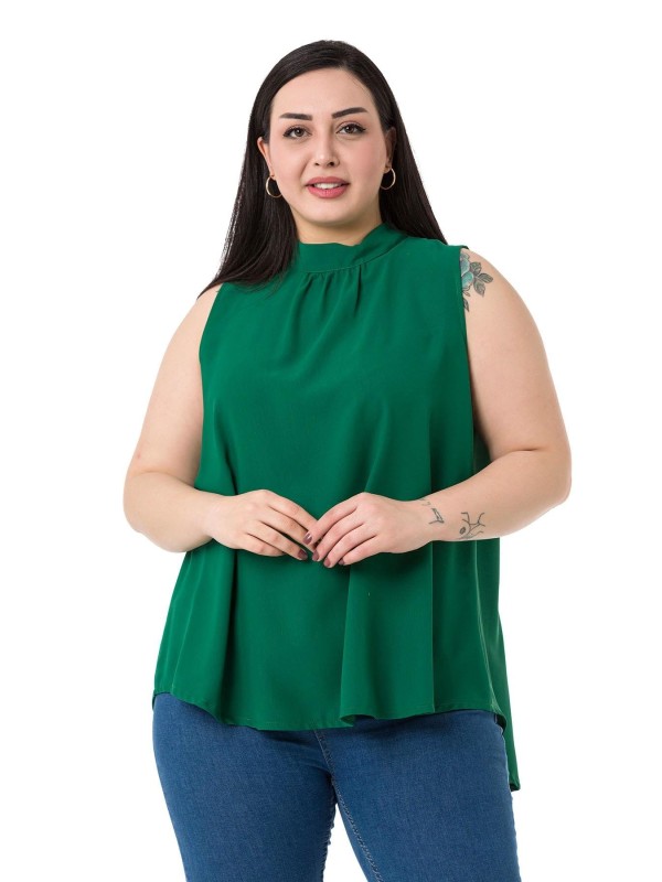 W-7404 Green Дамска блуза в макси размери