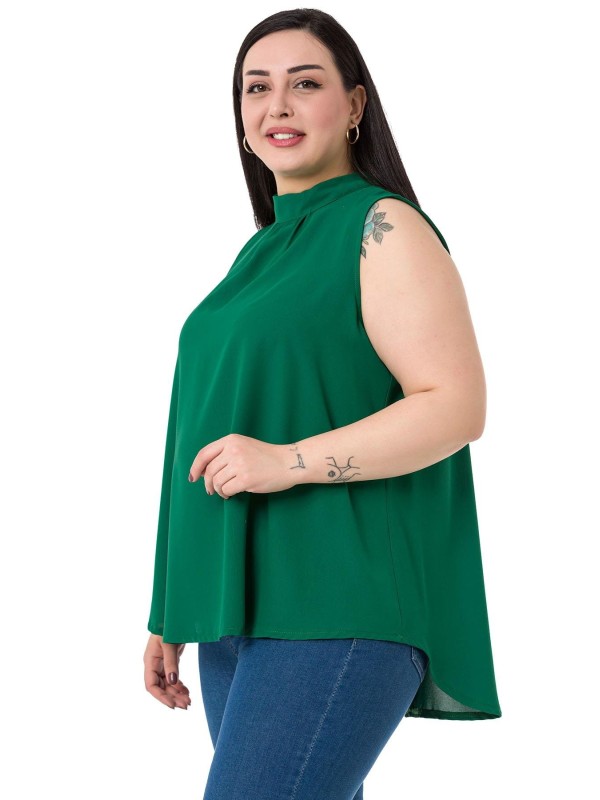 W-7404 Green Дамска блуза в макси размери