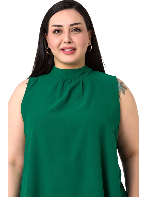 W-7404 Green Дамска блуза в макси размери