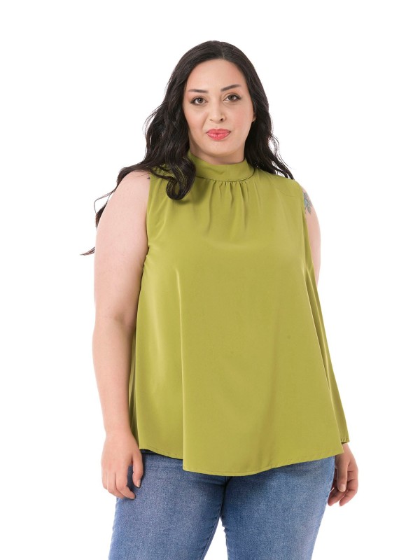 W-7404 Pistachio Дамска блуза в макси размери