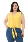 W-7423 Yellow Дамска блуза в макси размери