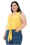 W-7423 Yellow Дамска блуза в макси размери