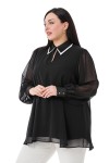 W-7427 Black Дамска блуза в макси размери