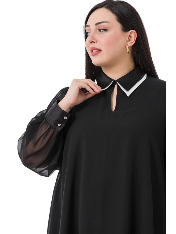 W-7427 Black Дамска блуза в макси размери