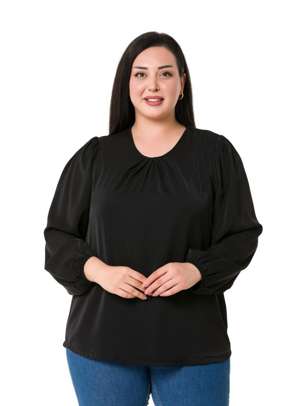 W-7430 Black Дамска блуза в макси размери