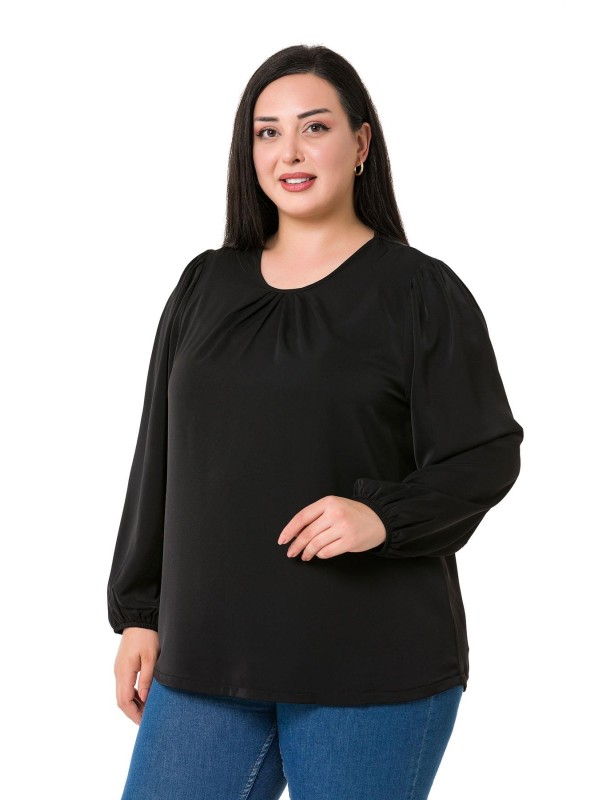 W-7430 Black Дамска блуза в макси размери