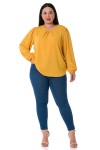 W-7430 Mustard Дамска блуза в макси размери