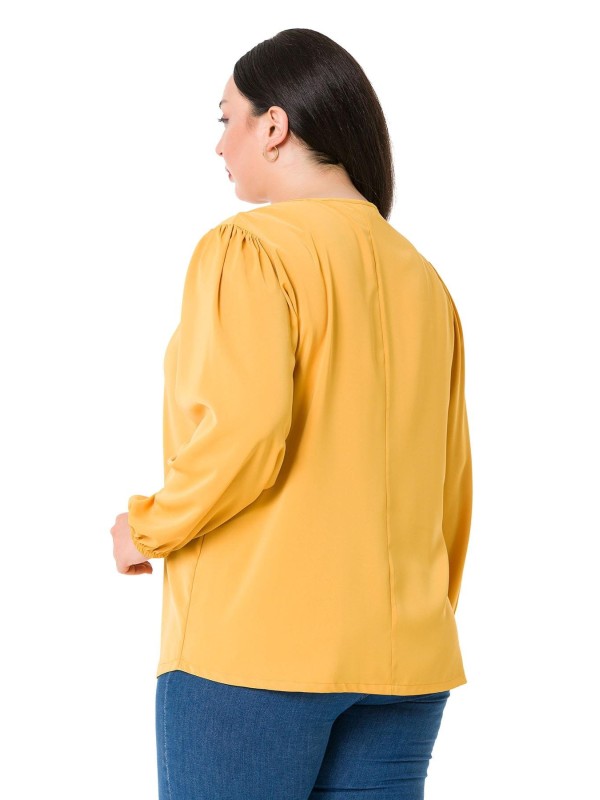 W-7430 Mustard Дамска блуза в макси размери