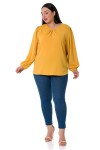 W-7430 Mustard Дамска блуза в макси размери
