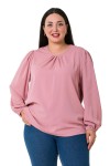 W-7430 Pink Дамска блуза в макси размери