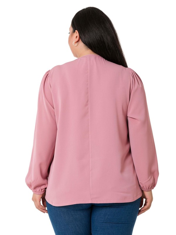 W-7430 Pink Дамска блуза в макси размери