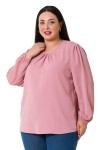 W-7430 Pink Дамска блуза в макси размери