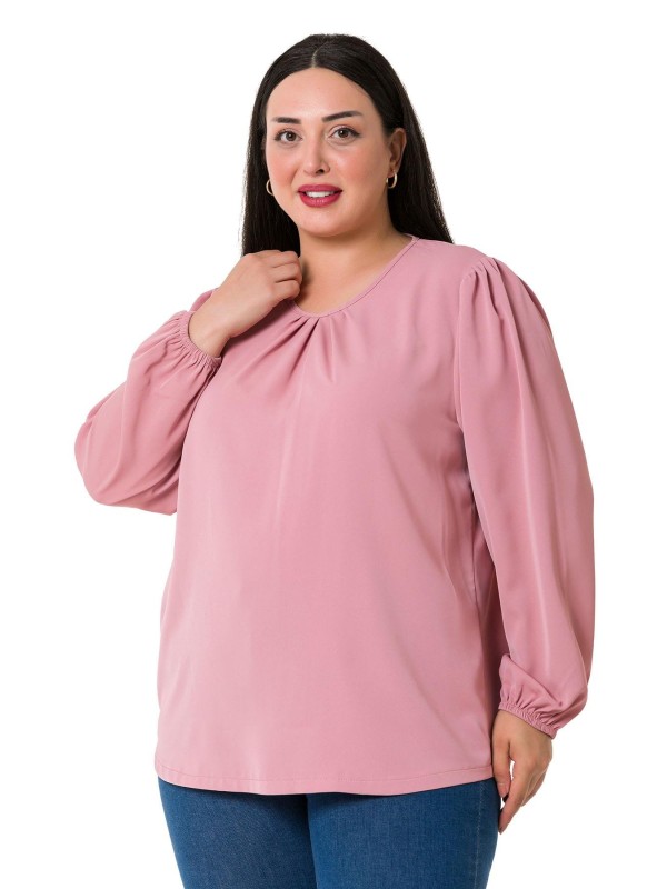 W-7430 Pink Дамска блуза в макси размери