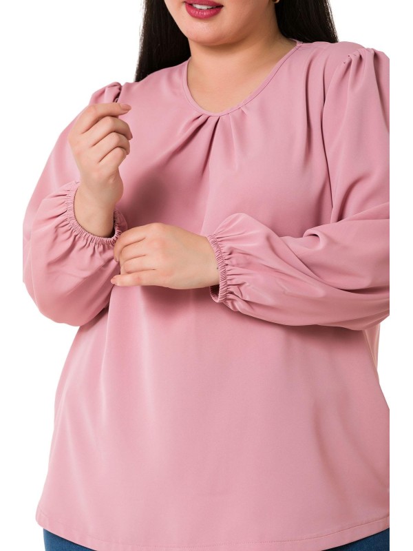 W-7430 Pink Дамска блуза в макси размери